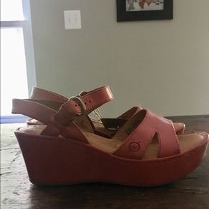 Born Coral Wedge Sandals